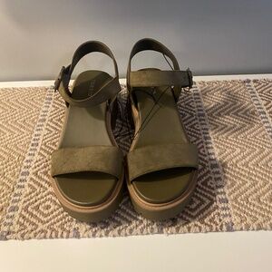 Torrid Olive Green Platform Strapy Sandals